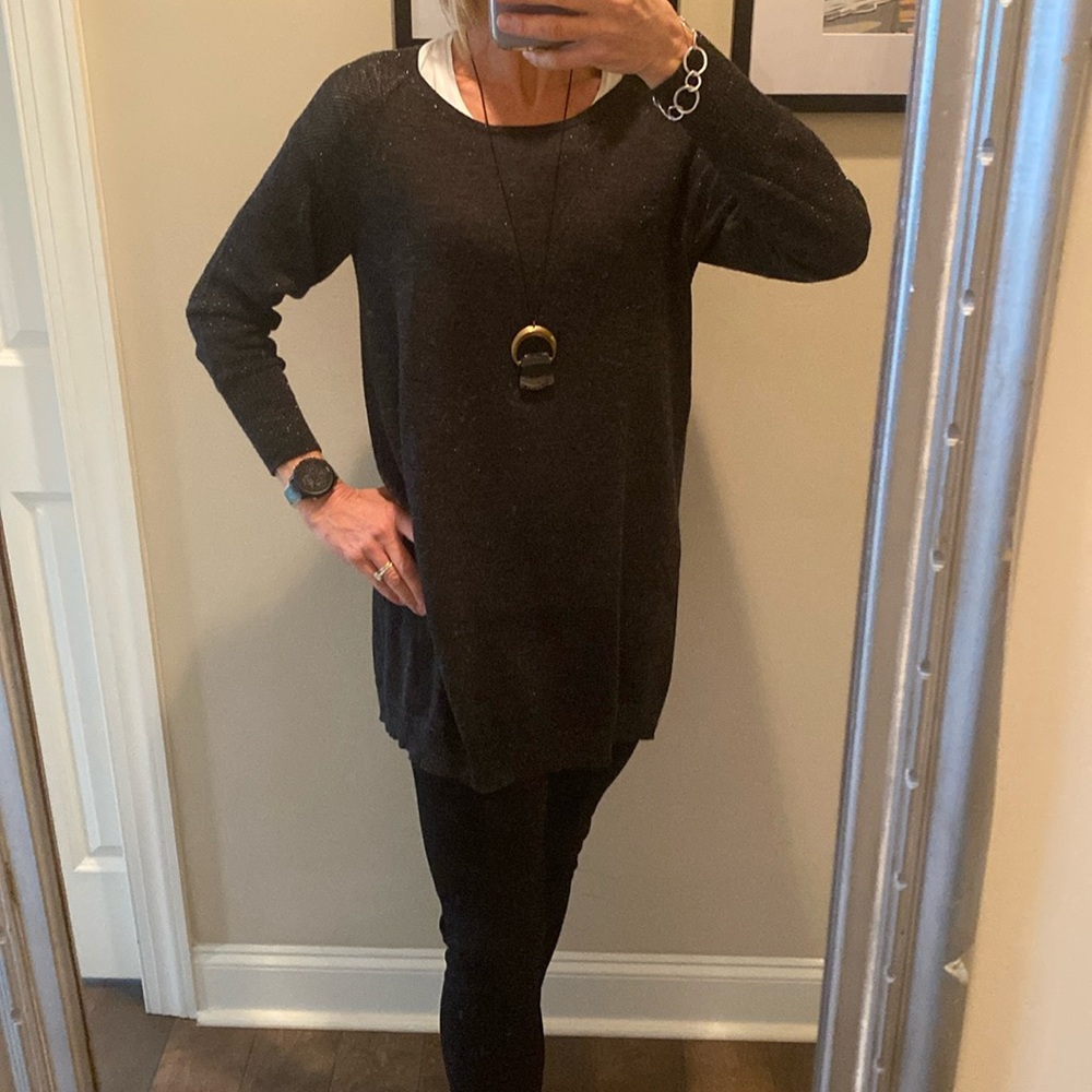 Eileen Fisher Long Merino Shimmer Sweater